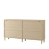 Rattan Buffet Cabinet With Storage, 4 Door Sideboard, Adjustable Shelves - Natural - Image 8