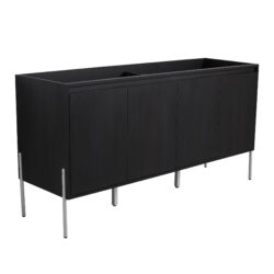 Minimalist Freestanding Bathroom Vanity Cabinet With Soft Close Doors - Dark Oak
