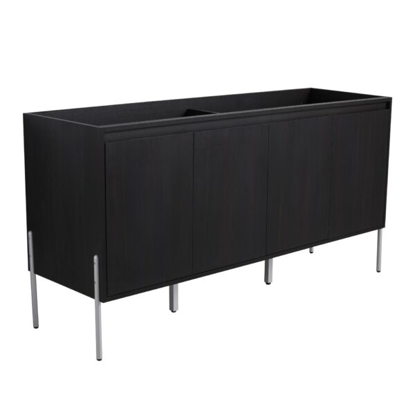 Minimalist Freestanding Bathroom Vanity Cabinet With Soft Close Doors - Dark Oak