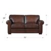 Brookfield - Leather Loveseat - Caramel - Image 5