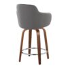 Boyne - Contemporary Fixed Height Counter Stool With Swivel With Round Footrest (Set of 2) - Walnut / Gray - Image 4