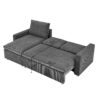Modern L Shaped Convertible Sleeper Sofa Bed With Pull Out Bed And Reversible Chaise - Gray - Image 12