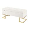 Midas - Contemporary / Glam Storage Bench - Gold / White - Image 4