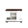 Adjustable End Table With Wheels, Modern Multifunctional Sofa Side Table With Lift Top, 360°Rotating Top And Storage Space For Living Room, Small Space - Brown / White - Image 18