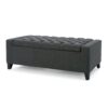 Contemporary Storage Ottoman With Tufted Top - Dark Gray - Image 7