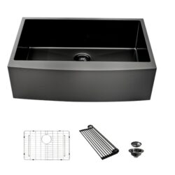 Farmhouse Sink 33" Stainless Steel Apron Front Kitchen Sink - Gunmetal Black
