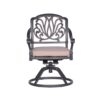 Patio Outdoor Aluminum Dining Swivel Rocker Chairs With Cushion (Set of 2) - Spectrum Sand - Image 7