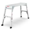 Aluminum Work Platform Large Size Step Stool Folding Portable Work Bench 40" Width Telescopic Feet Height Adjustable - Gray - Image 7