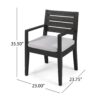 Outdoor Dining Chair (Set of 2) - Dark Gray / Light Gray - Dark Gray - Image 3