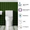 Gloss Tornado Flush 1 Piece Toilet With Soft Closing Seat, Water Saving Dual Flush - Gloss White - Image 11