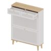 Modern Freestanding Shoe Cabinet With Flip Up Doors And Drawers, Compact Design For Entryway - White Natural - Image 9
