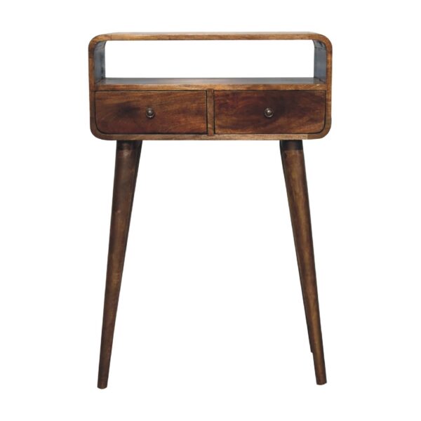 Mini Curved Console, 2 Drawer - Natural