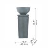 16.3" Polyresin Zen Bowl Water Fountain, Outdoor Bird Feeder / Bath Fountains, Relaxing Water Feature For Garden Lawn Backyard Porch - Gray - Image 3