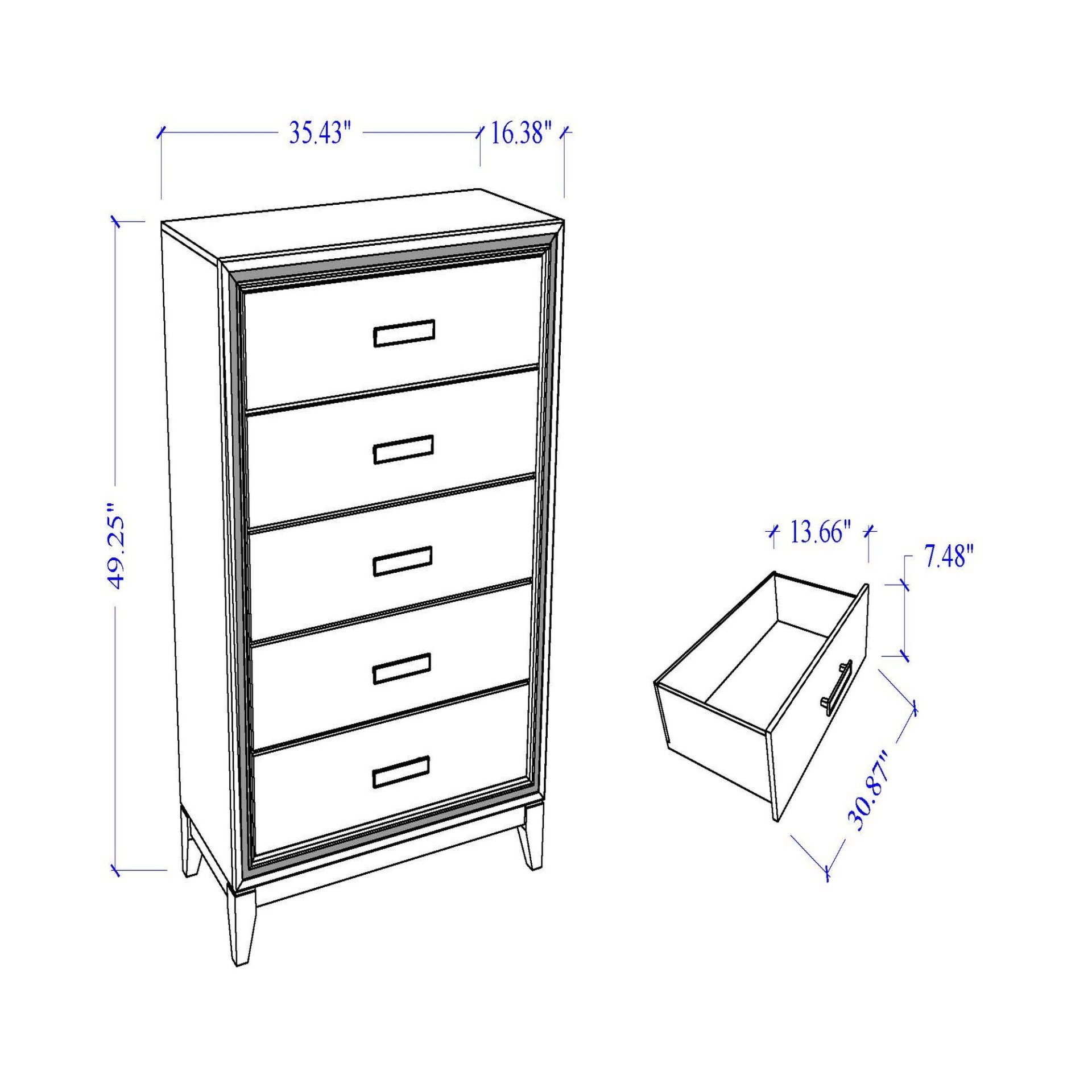 Almera - Glitter Chest - White - Image 3