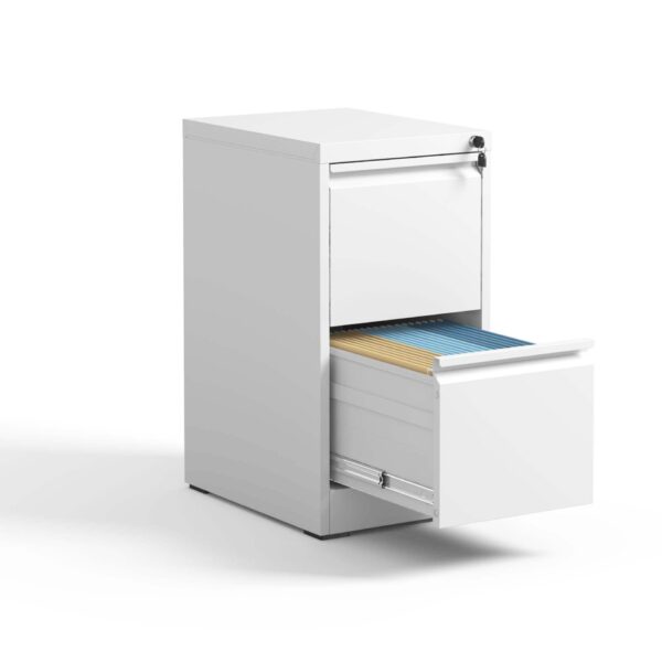 2 Drawer Vertical File Cabinet With Lock For A4 Legal / Letter Size - White