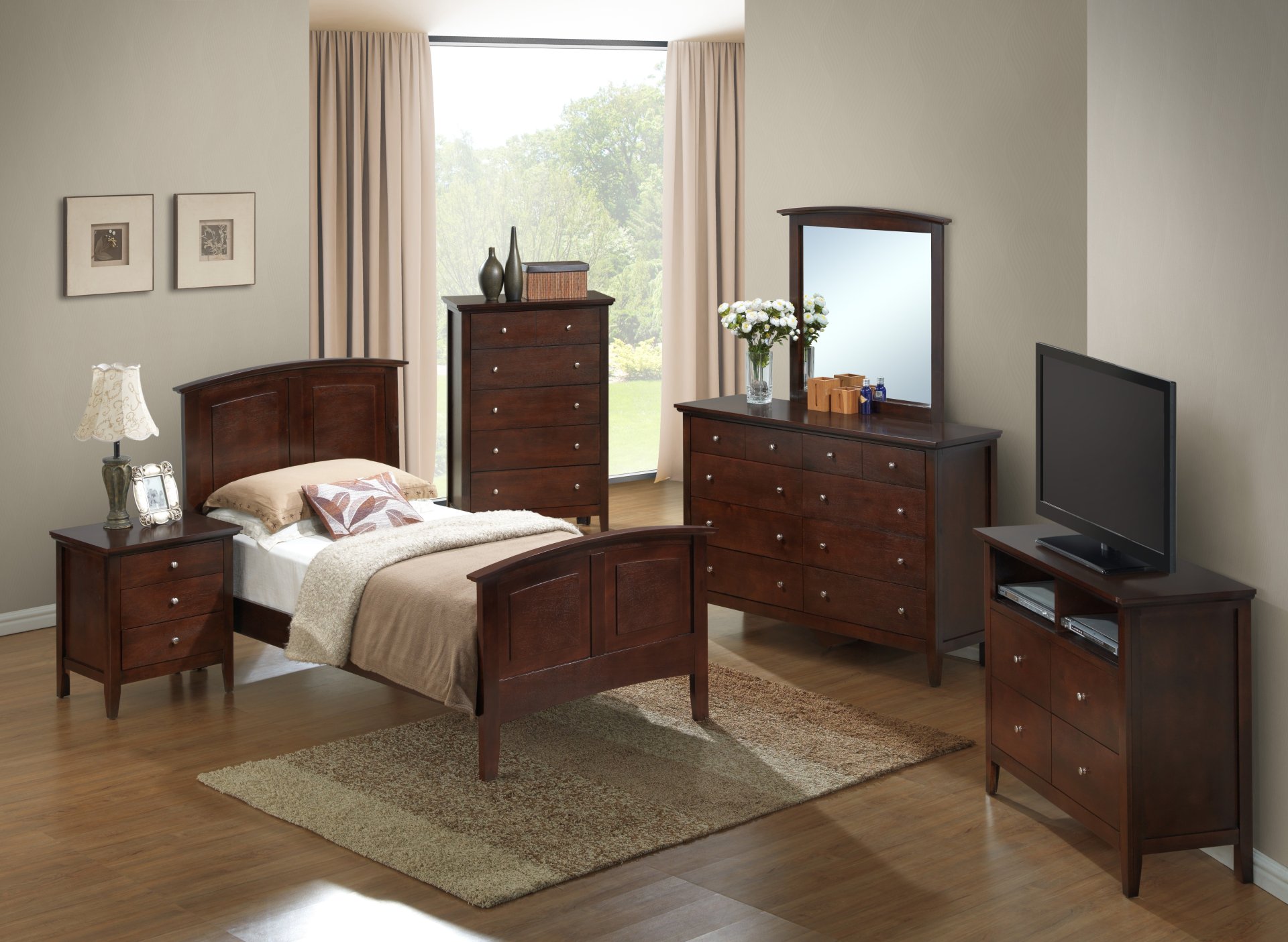 Twin Bed Elegant - Cappuccino - Image 3