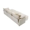 Stylish Oversized Modular Cushioned Sofa With 3 Ottomans Light Corduroy - Beige - Image 15