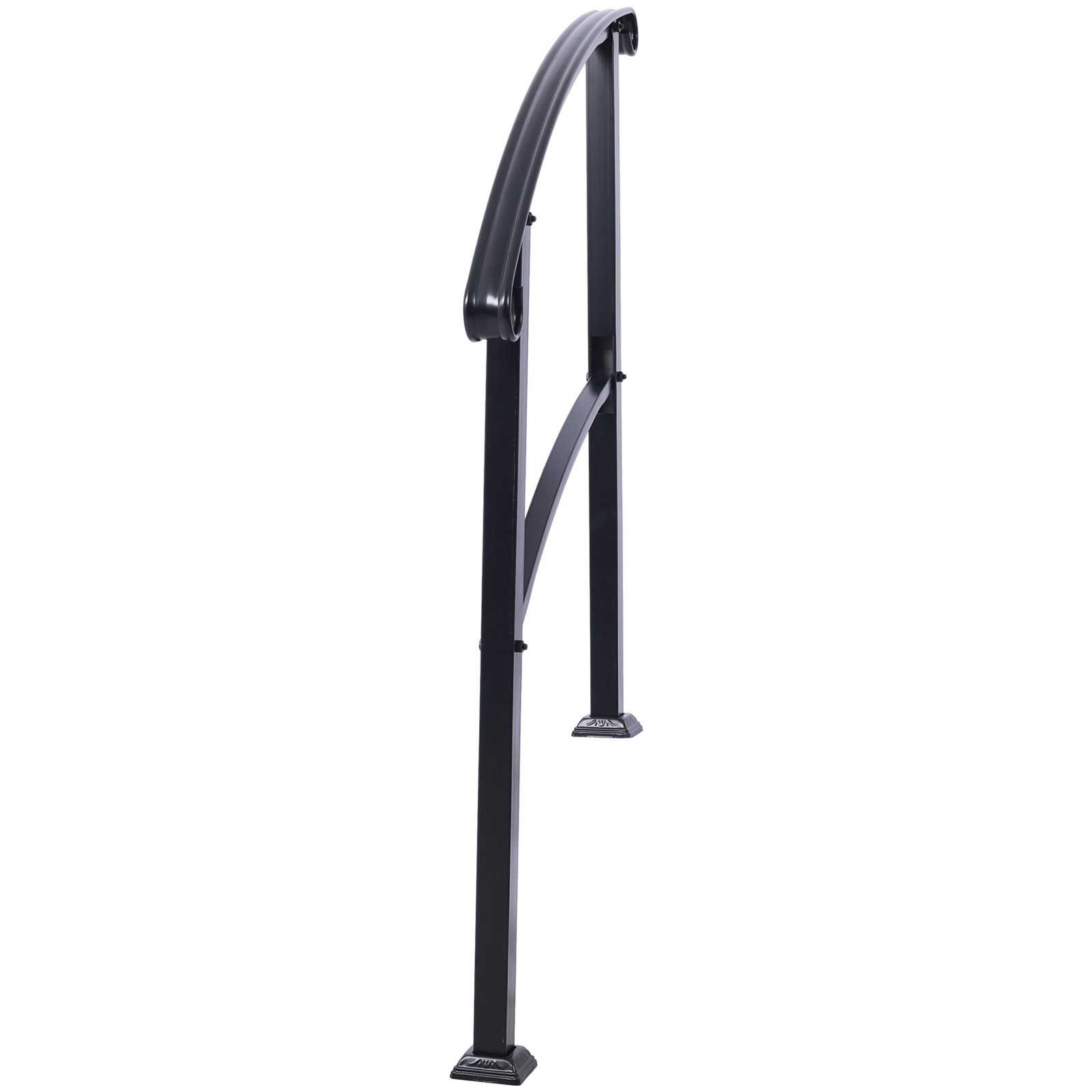 Handrails For Outdoor Steps, Fit 1 Or 3 Steps Outdoor Stair Railing, Flexible Front Porch Hand Rail, Transitional Handrails For Concrete Steps Or Wooden Stairs - Black - Image 7