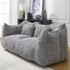 Comfortable Dual Beanbag Chair With High Resilience Foam Core For 2 People - Gray - Image 12