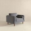 Amber - Velvet Lounge Chair - Brown / Gray - Image 9