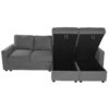 Modern Convertible Sectional Sofa With Storage Chaise Lounges And USB Ports - Dark Gray - Image 27