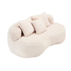 Bean Bag Sofa Lazy Sofa Comfort Lounger High Back Chair For Adults And Kids, Indoor & Outdoor - Beige