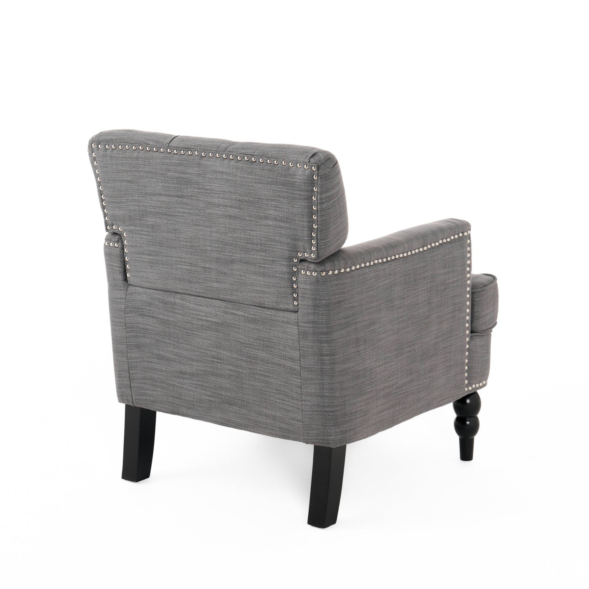 Harrison - Tufted Club Chair With Button Tufting And Nailhead Trim - Charcoal - Image 7