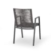 Outdoor Modern Aluminum Dining Chair With Rope Seat (Set of 2) - Gray / Dark Gray - Image 8