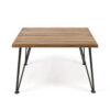 Outdoor Coffee Table With Slat Top And Metal Legs - Teak - Image 6