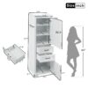 Freestanding Bathroom Vanity Tall With Damping Hinge Doors, Adjustable Shelves - White - Image 3