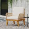 Outdoor Club Chair With Rope Weave Design - Teak - Image 2