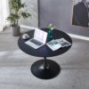 Tulip Table Mid-Century Dining Table For 4-6 People With Round MDF Table Top, Pedestal Dining Table, End Table Leisure Coffee Table - Black - Image 5