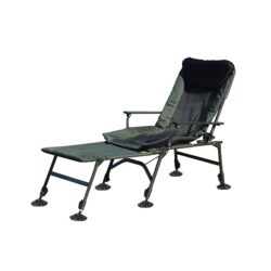 Camping Lounge Chair With Detachable Footrest, Portable Folding Reclining Camping Chair With Adjustable Backrest For Indoor And Outdoor Camping Beach Hiking Fishing - Green / Black