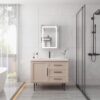 20 X 28" Bathroom Medicine Cabinet With Mirror Wall Mounted LED Bathroom Mirror Cabinet With Lights, Anti-Fog, Waterproof, Dimmable, 3000K~6000K, Single Door, Touch Swich, Storage Shelves - Silver - Image 2