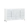 Brenda - 5 Piece Queen Bedroom Set With LED Lighting And Upholstery - Gray - Image 4