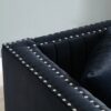 Contemporary Vertical Channel Tufted Sofa Loveseat Modern Upholstered Couch For Living Room With 2 Pillows - Black - Image 5