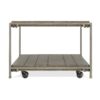 Corbeta - 3 Piece Metal Frame Wood Living Room Coffee Table And 2 Chairside Tables Set, Aged Graphite - Brown - Image 6
