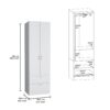 Armoire Wardrove, Hanging Rod, 2 Drawers, 1 Shelf - White - Image 3