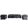 Modern Fabric Living Room Sofa (Set of 2) With 8 Cushion Upholstery - Gray - Image 17