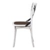 2 Pieces Set Dining Side Chair Rustic Modern Farmhouse Design Retro Design With Metal X Design - Antique Dark Oak / Antique White - Image 3