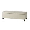 Glouster - Storage Ottoman With Leather Upholstery - Ivory - Image 10