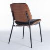 Dining Chairs Mid-Century Modern Retro Faux Leather Chair With Walnut Bentwood Back Upholstered Seat Metal Legs Adjustable Foot For Kitchen Dining Room Chairs (Set of 2) - Black - Image 6