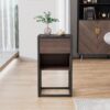 Armando Living Room Side Cabinet, Corner Cabinet, Bedroom Night Stand - Dark Brown / Black - Image 2