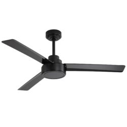 52" Outdoor Ceiling Fan Without Light, 3 Abs Blades Farmhouse Ceiling Fan With Remote Control 6-Speed Reversible Dc Motor For Living Room, Bedroom, Kitchen - Black