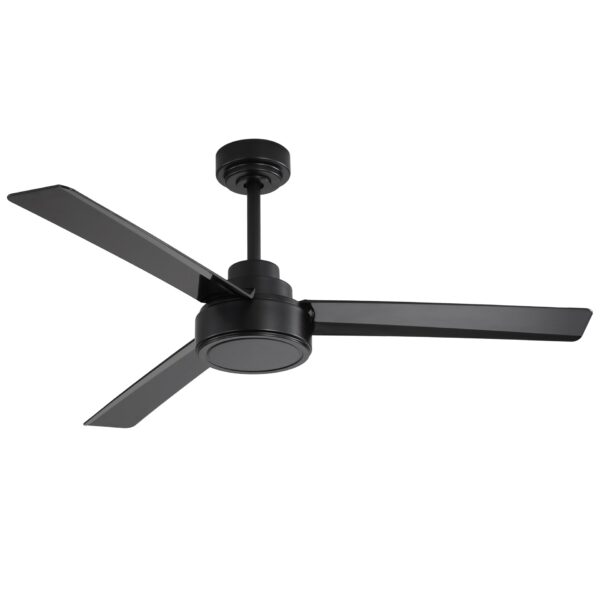 52" Outdoor Ceiling Fan Without Light, 3 Abs Blades Farmhouse Ceiling Fan With Remote Control 6-Speed Reversible Dc Motor For Living Room, Bedroom, Kitchen - Black