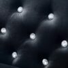 Wide Sofa With Jeweled Buttons Square Arm, 2 Pillows - Black - Image 9