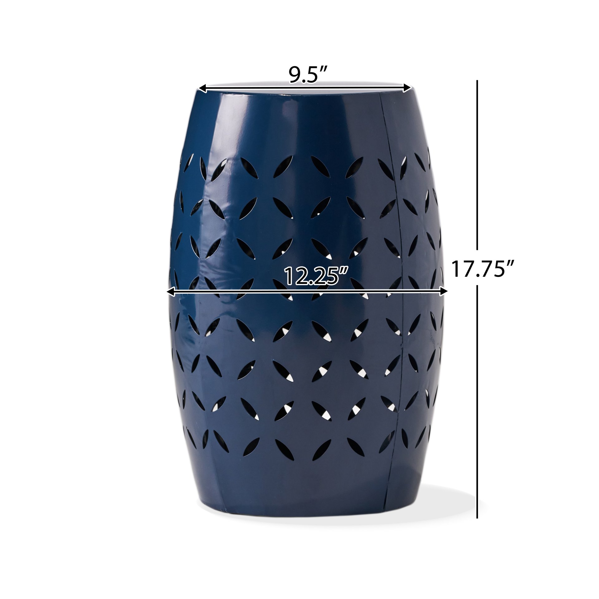 Outdoor Lace Cut Side Table - Navy Blue - Image 3