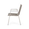 Outdoor Modern Aluminum Dining Chair Set With Rope Seat (Set of 2) - Silver / Taupe - Image 9