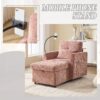 Multifunctional Lazy Person Sofa Recliner With Storage Backrest And Cell Phone Bracket For Living Room And Bedroom - Pink - Image 5