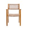 Outdoor Dining Chair (Set of 2), Patio Chairs, Teak Acacia Wood - Light Brown - Image 5